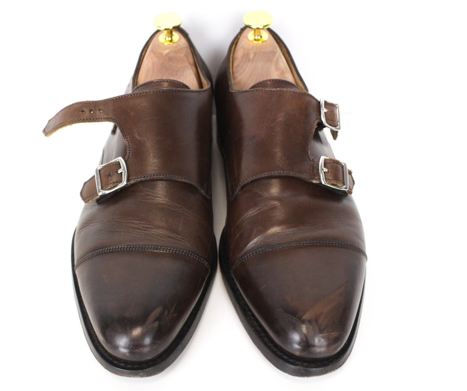 SUITSUPPLY Men's Shoes EU39.5 Brown Leather Low-Top Double Buckle Formal Style