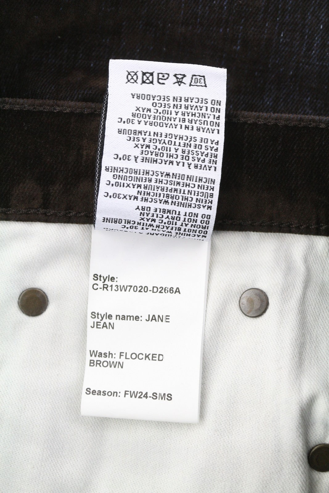 R13 Jean moteriški džinsai, 27 dydžio, rudi, aukštai krentantys, tiesaus kirpimo, su užtrauktuku. RMK 699 € 