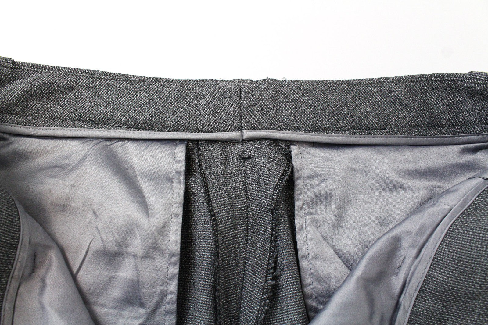SUISTUDIO moteriškos kelnės UK12R pilkos vilnonės klostuotos elegantiškos, pritaikytos oficialios kelnės 