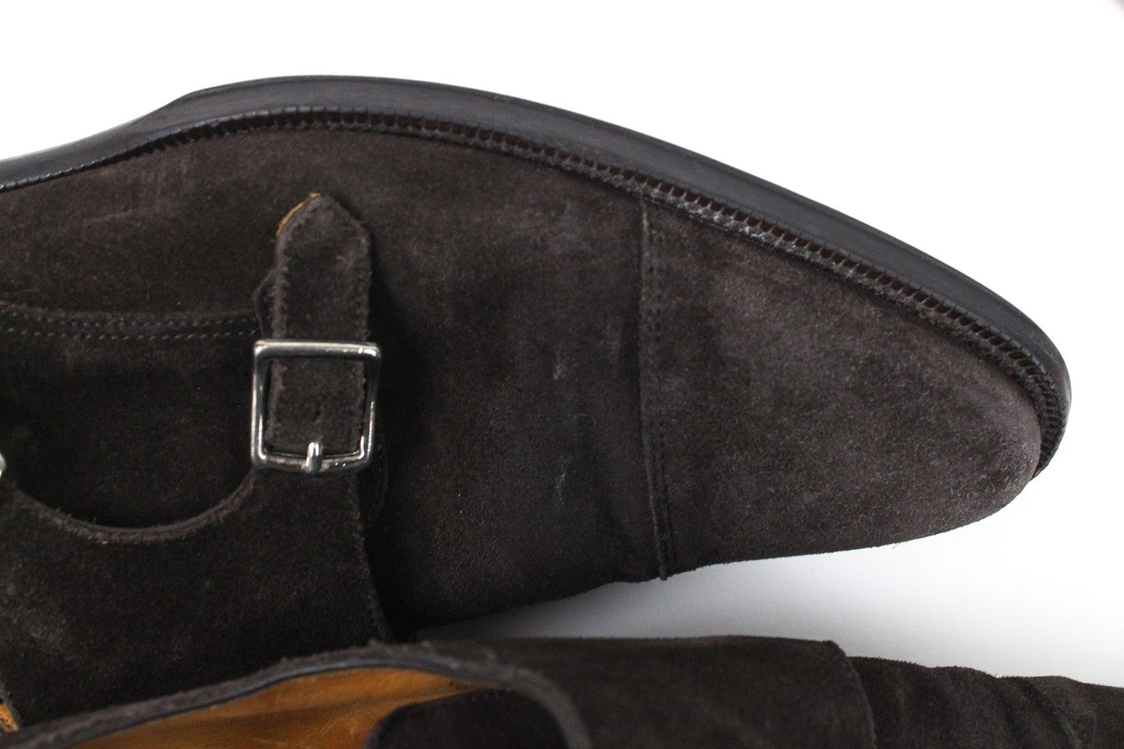 „SUITSUPPLY“ vyriški batai, EU40.5, tamsiai rudi, zomšiniai, dvigubi, formalūs, žemapadžiai