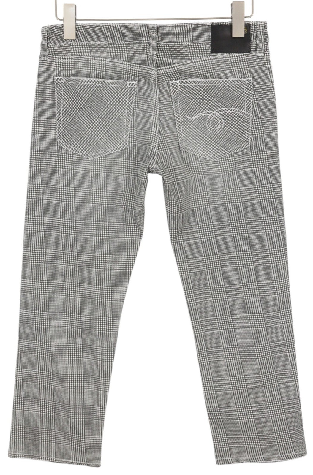 R13 Boy Straight Women Jeans 27 Printed Glen Plaid Ankle Length Cropped RRP€499