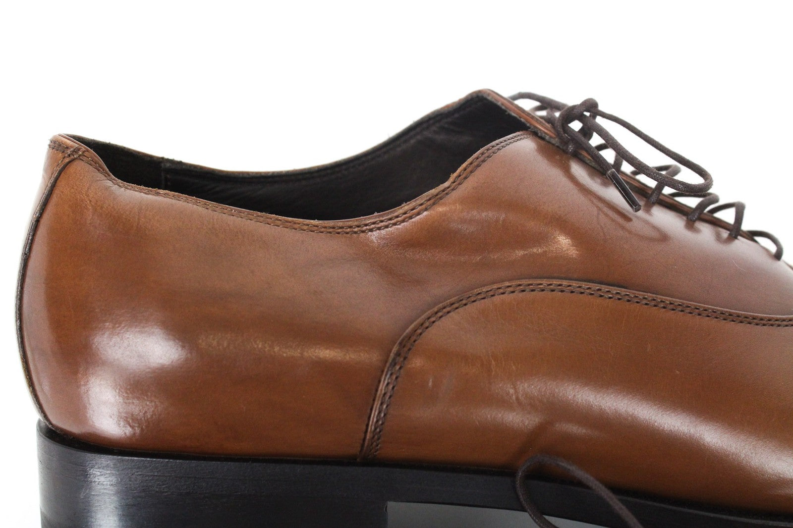 SUITSUPPLY vyriški batai, EU44.5, rudi, odiniai, oksfordo stiliaus, klasikinės suknelės formos batai su nėriniuota palaidine. 