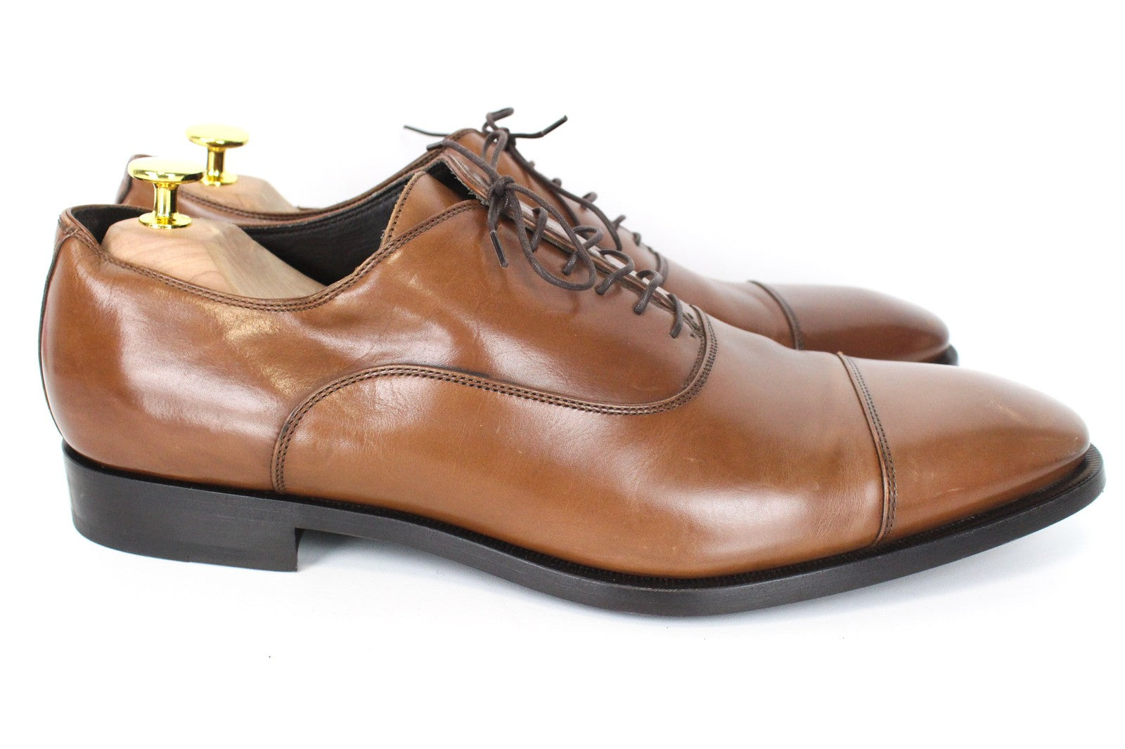 SUITSUPPLY vyriški batai, EU44.5, rudi, odiniai, oksfordo stiliaus, klasikinės suknelės formos batai su nėriniuota palaidine. 