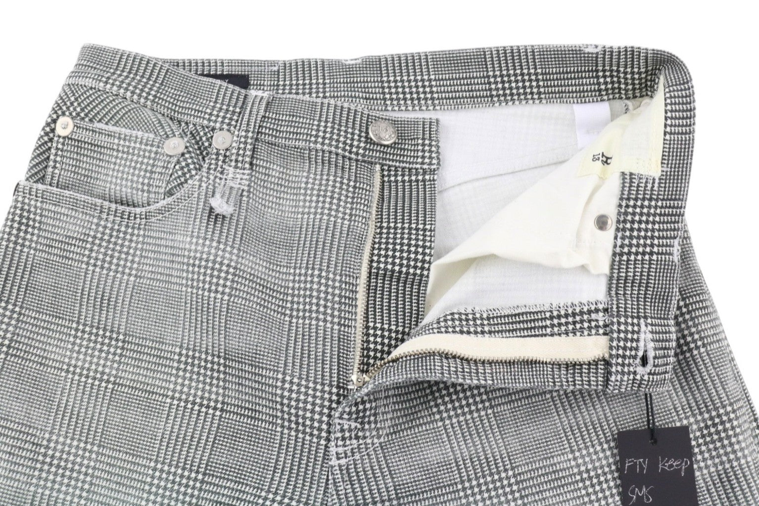 R13 Jane moteriški džinsai, 27 dydžio, marginti, languoti, tiesūs, platėjantys klešnės kraštai, tamprūs, rekomenduojama kaina – 699 € 