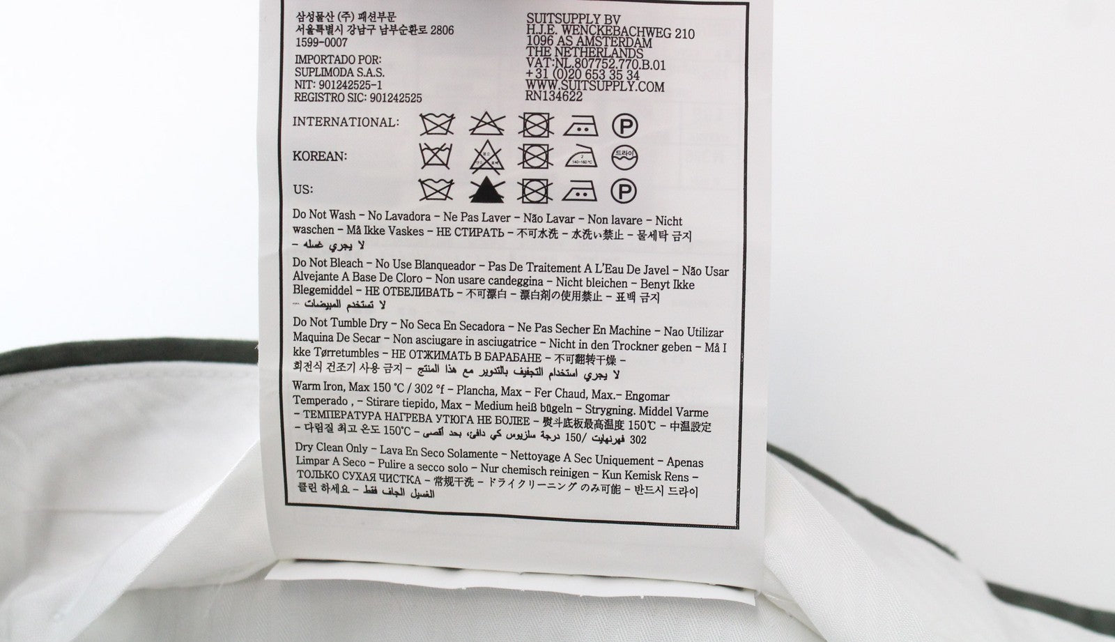 SUITSUPPLY Soho Men's Trousers UK38R Green Pleated Stretch Cotton Formal Pants