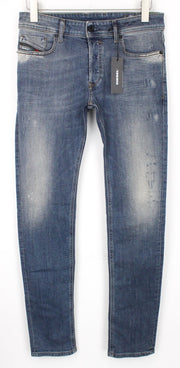 DIESEL Sleenker 069FI vyriški džinsai W29/L32 aptempti, skalbtos mėlynos spalvos, tamprios medvilnės