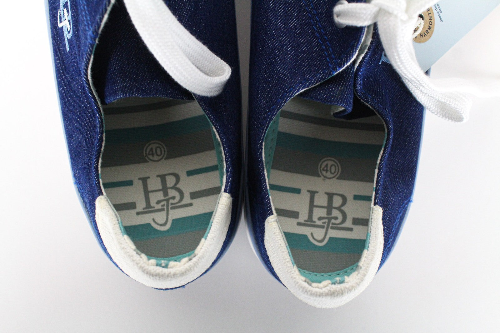 HARMONT &amp; BLAINE vyriški sportbačiai EU40 mėlyni, žema pakulnė, suvarstomi, džinso stiliaus, klasikiniai 