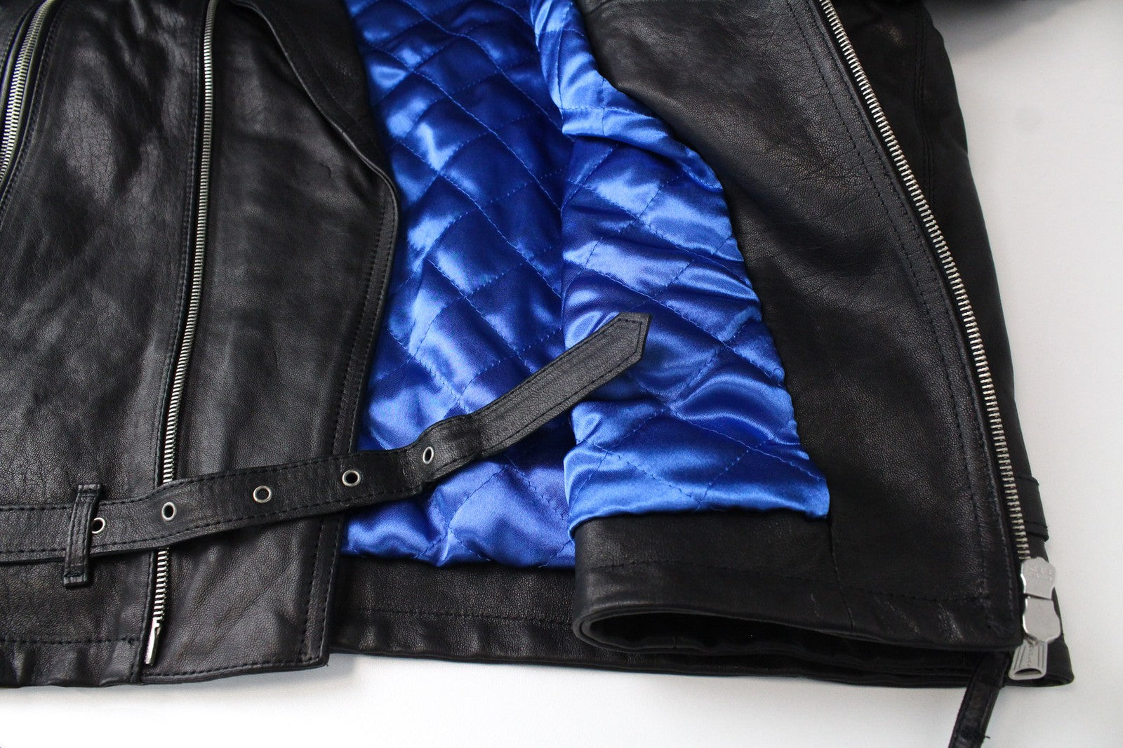 REPLAY Men's Jacket XL Black Lambskin Leather Zip-Up Classic Slim RRP€499