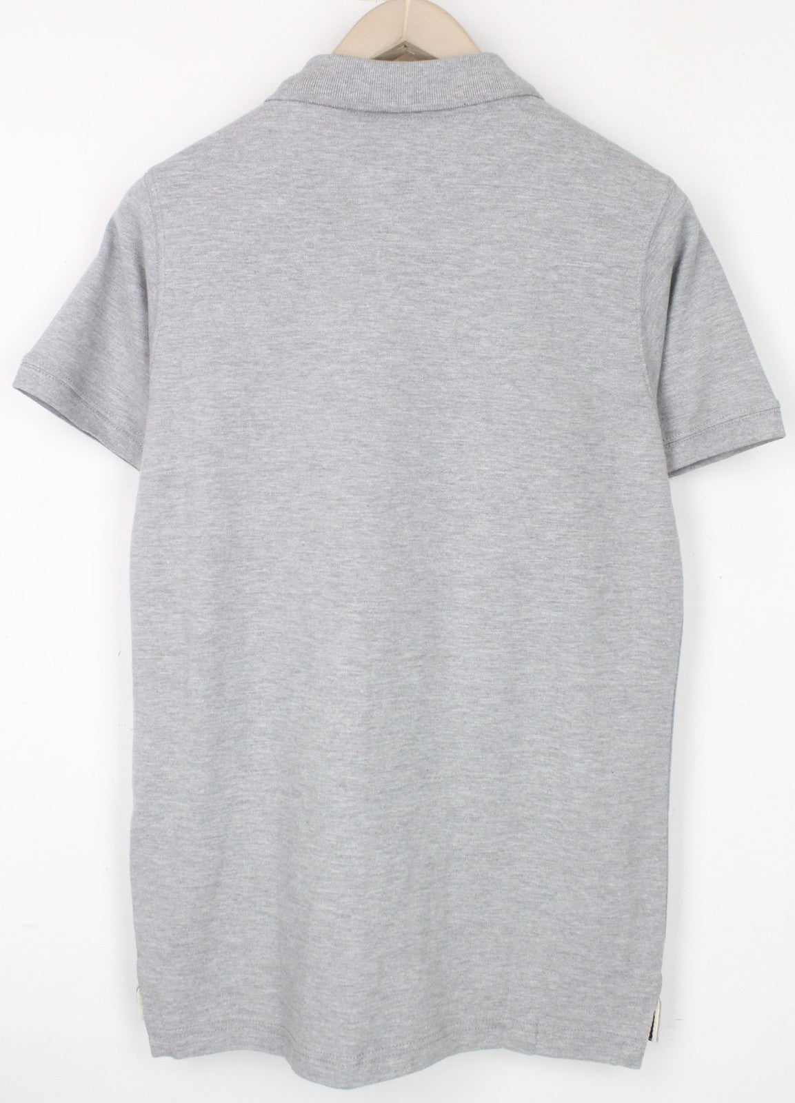 TOMMY HILFIGER DENIM Men T-Shirt S Light Grey Polo Tricot Melange Short Sleeve