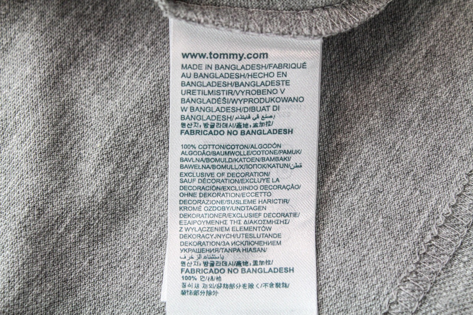 TOMMY HILFIGER DENIM Men T-Shirt S Light Grey Polo Tricot Melange Short Sleeve