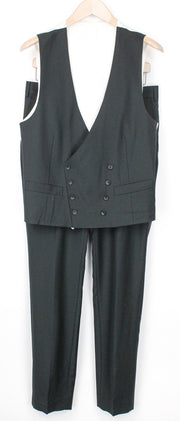 SUITSUPPLY Ferrara Men's Suit UK38R Green Wool 2Pc Set with Waistcoat & Pants