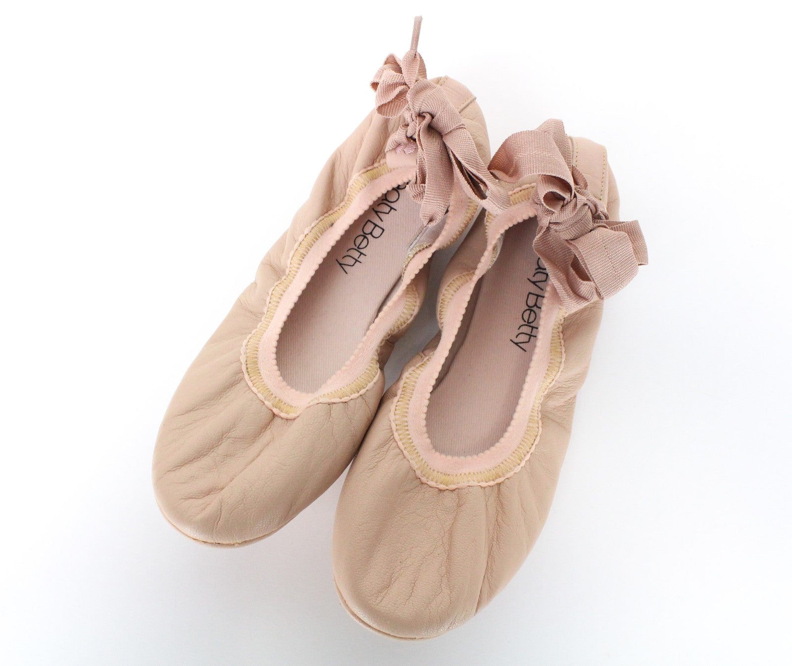 Prakaituoti „BETTY Prima“ baleto bateliai moterims, EU38 (5), rožinės odos, baleto stiliaus. 