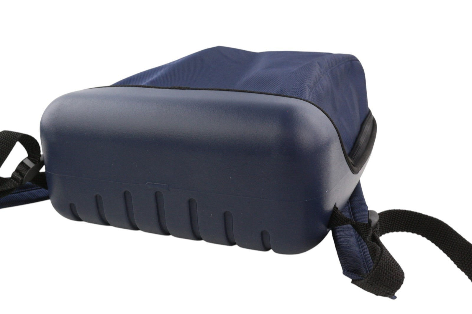 O BAG moteriškas krepšys OS unisex mėlynas apvalus užtrauktukas priekyje dvigubos rankenos su logotipais 