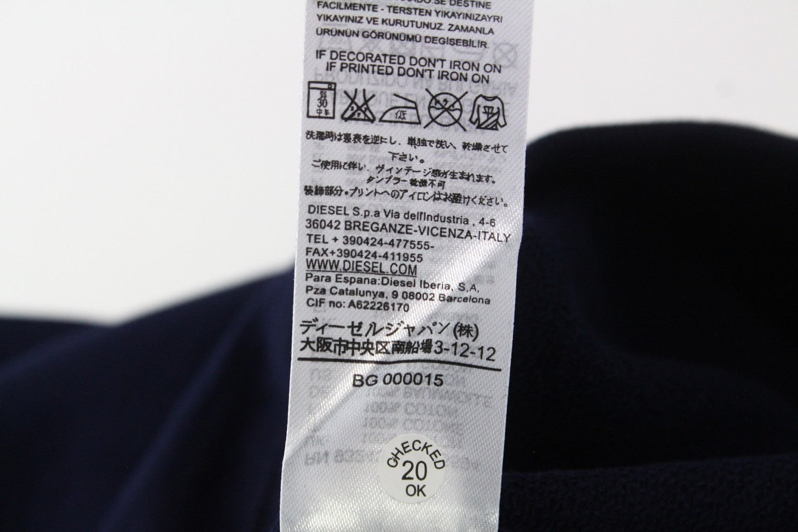 DIESEL S-Joe-B Felpa vyriškas džemperis M mėlyna spalva su logotipu ir apvalia kaklo iškirpte, flisinis džemperis 