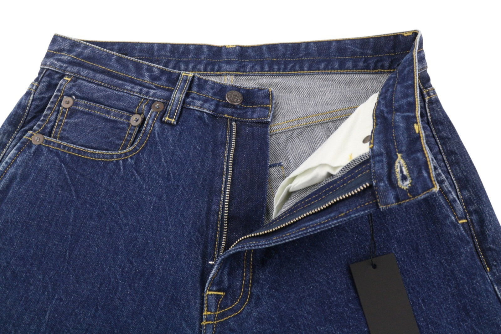 R13 dvigubomis kišenėmis berniukams skirti moteriški džinsai, 27 coliai, trumpinti iki kulkšnies, tamsiai mėlyni 