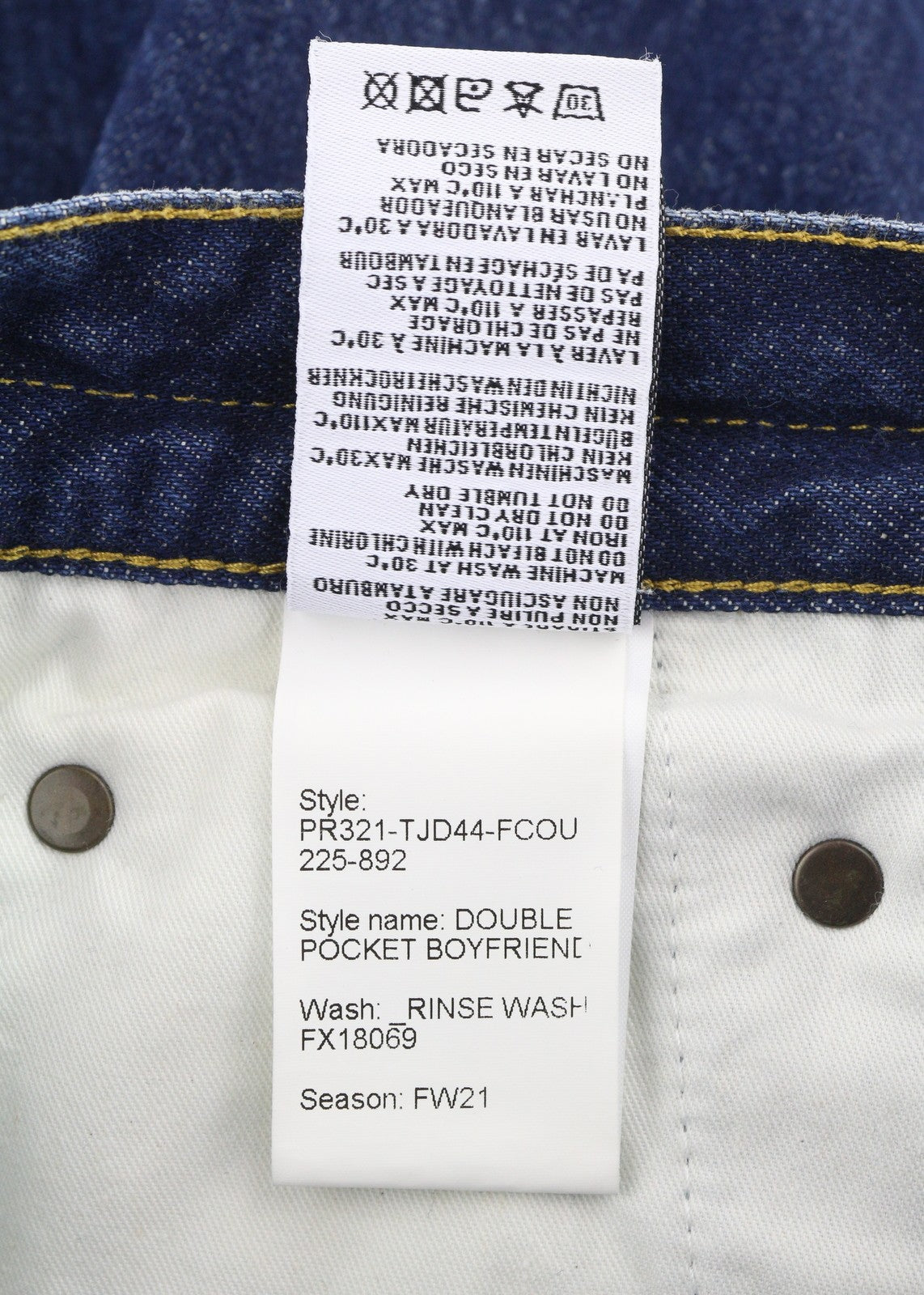 R13 dvigubomis kišenėmis berniukams skirti moteriški džinsai, 27 coliai, trumpinti iki kulkšnies, tamsiai mėlyni 