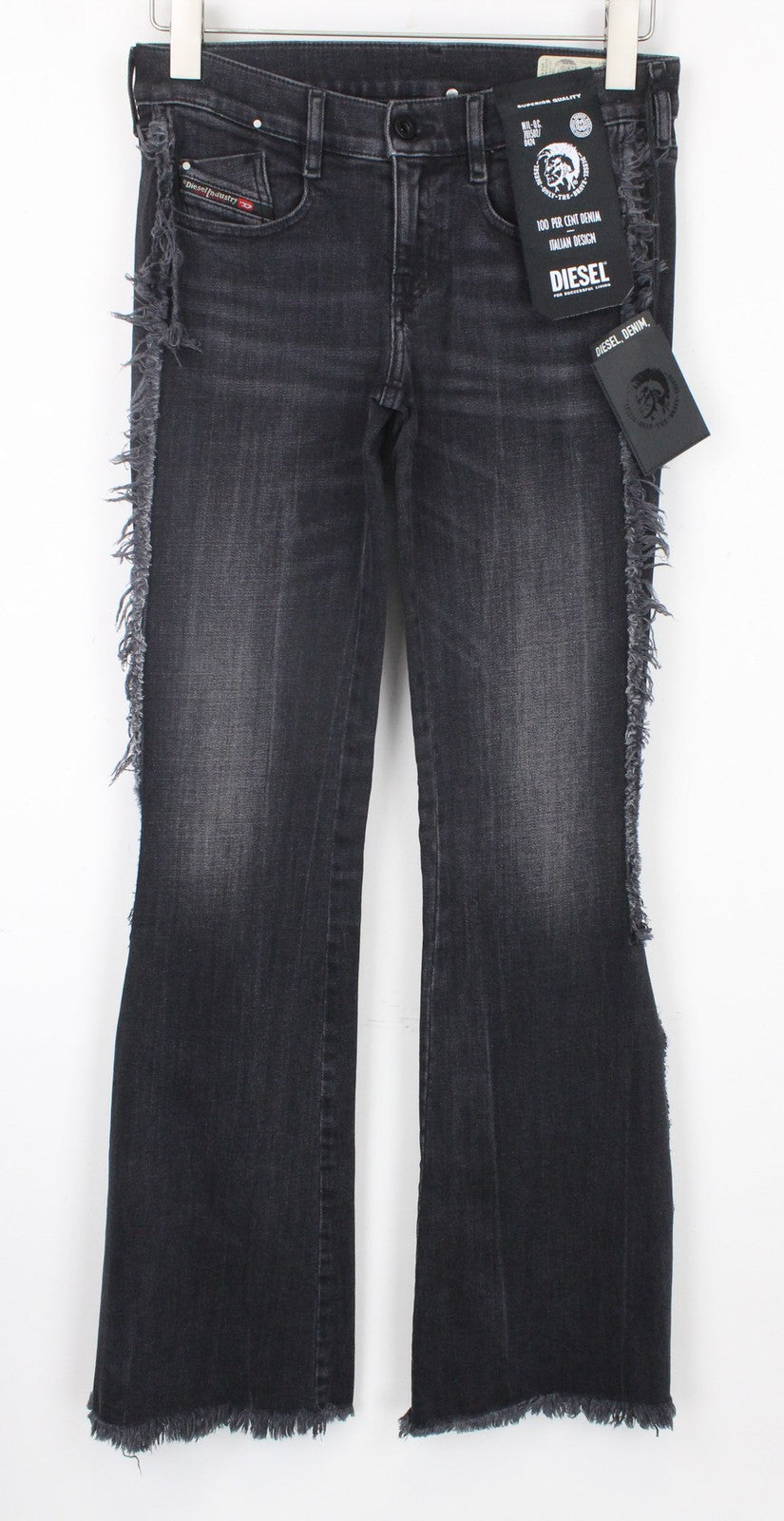 DIESEL D-Ebbey-F 081AH moteriški džinsai W25/L32 pilki, laisvo kirpimo, tamprūs, žemo liemens. 