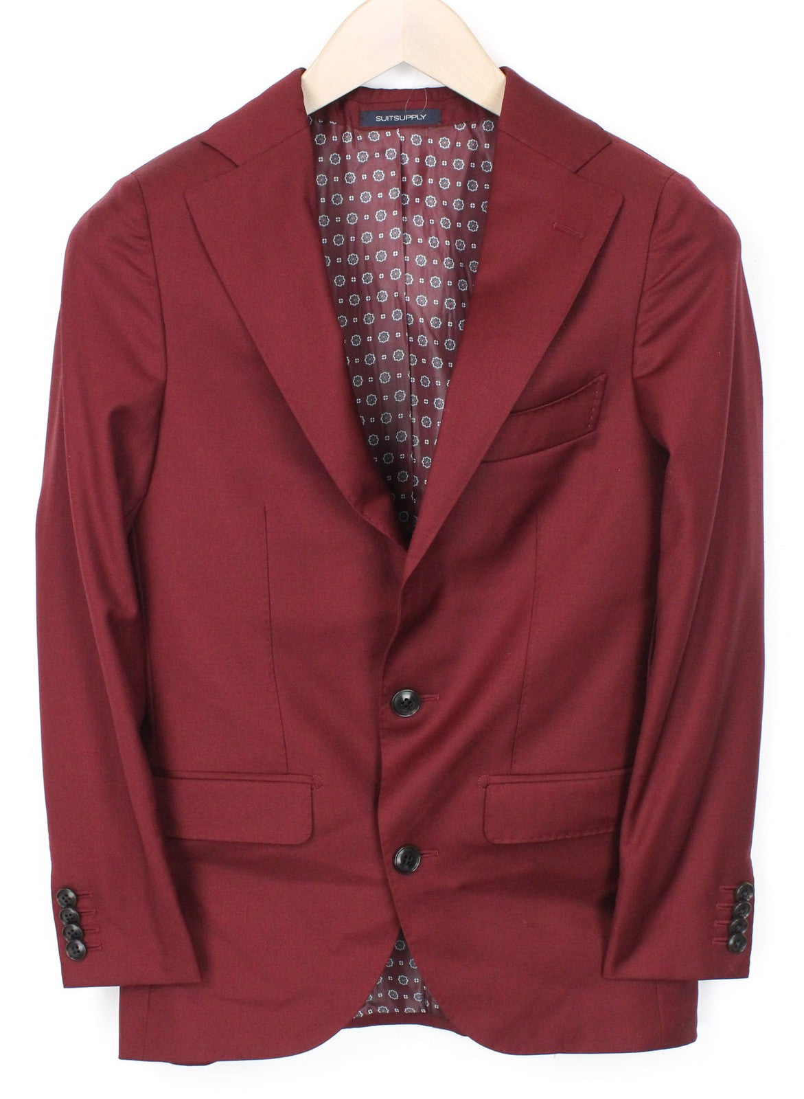 SUITSUPPLY La Spalla Men's Blazer UK30R Red Pure Wool Formal One-Button