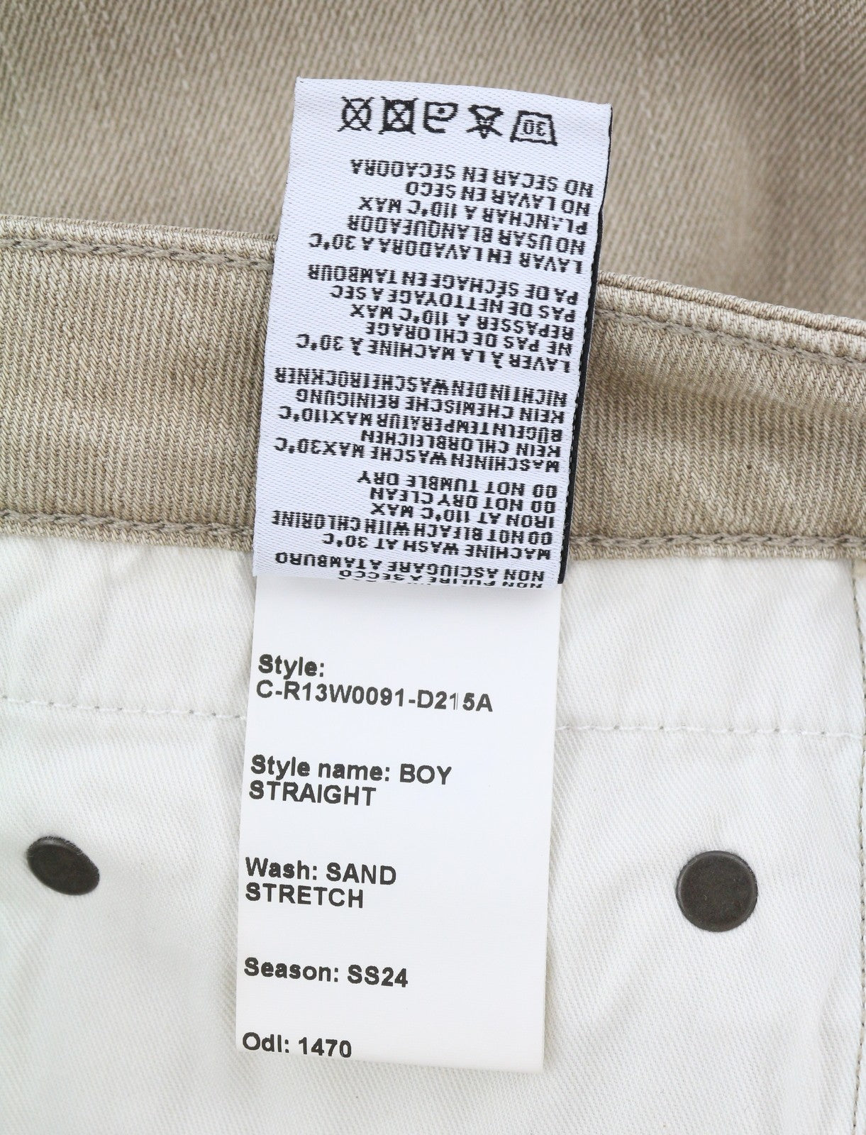 R13 berniukiški tiesūs moteriški džinsai 27 smėlio spalvos, tamprūs, trumpinti, iki kulkšnių, skalbtos rudos spalvos, RRP 549 € 