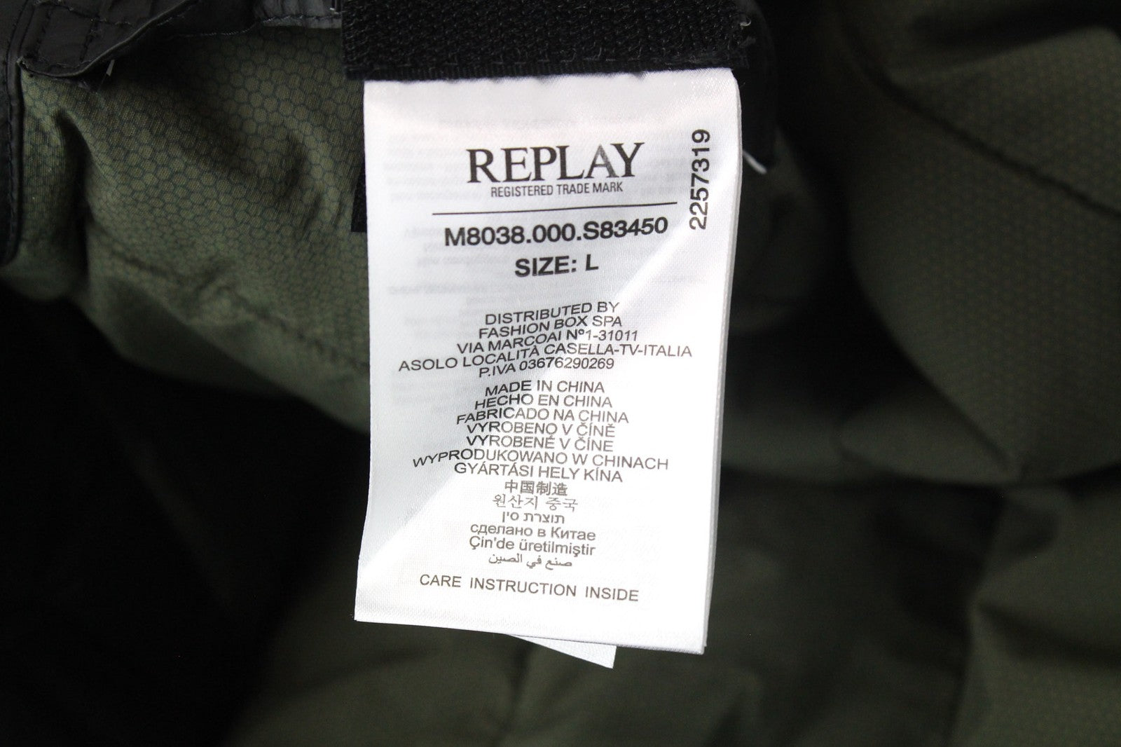 REPLAY Men's Jacket L Black Lined Zip Padded Casual Snapped Long Sleeve Coat