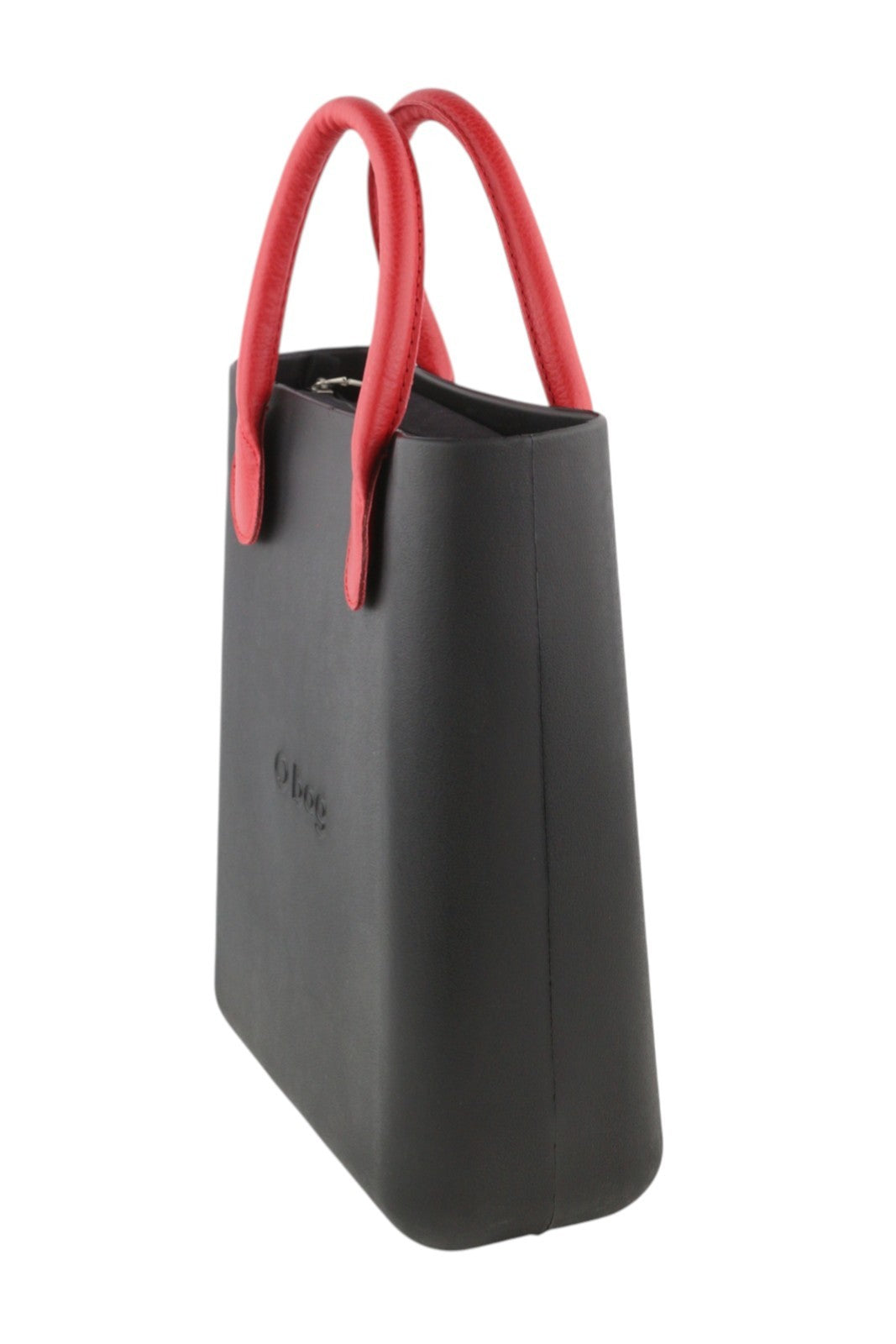 O BAG Chic moteriškas krepšys OS juodas tekstūruotas raštuotas priekis su vidiniu krepšiu, tamsiai mėlynas 