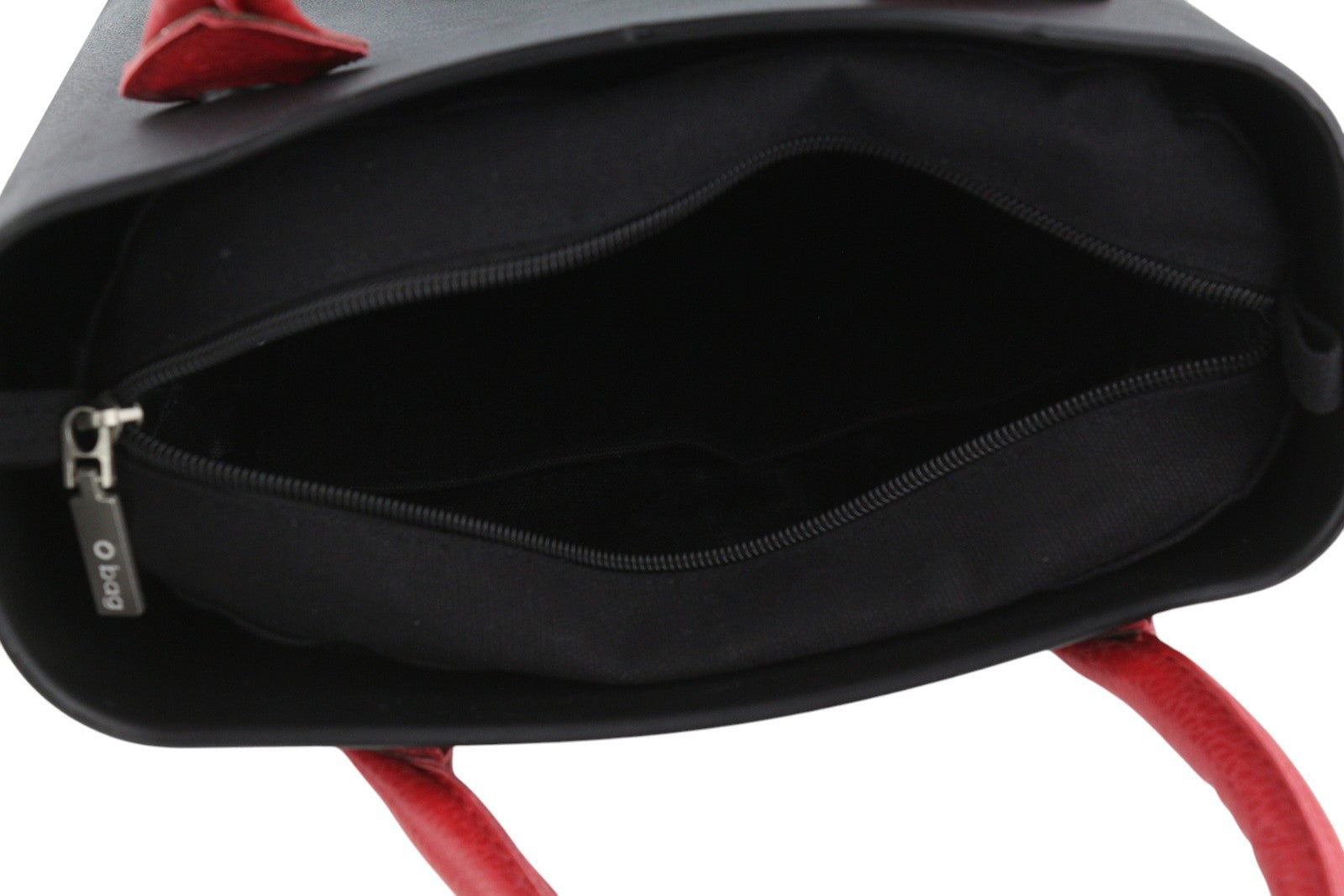 O BAG Chic Women Bag OS Black Textured Patterned Front Inner Bag Square Tote