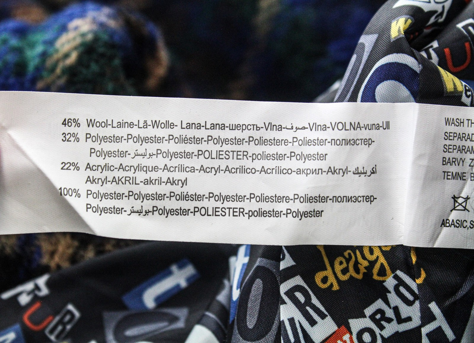 DESIGUAL Women's Coat EU44 Blue Wool Blend Tartan Check Oversize Kimono Sleeved