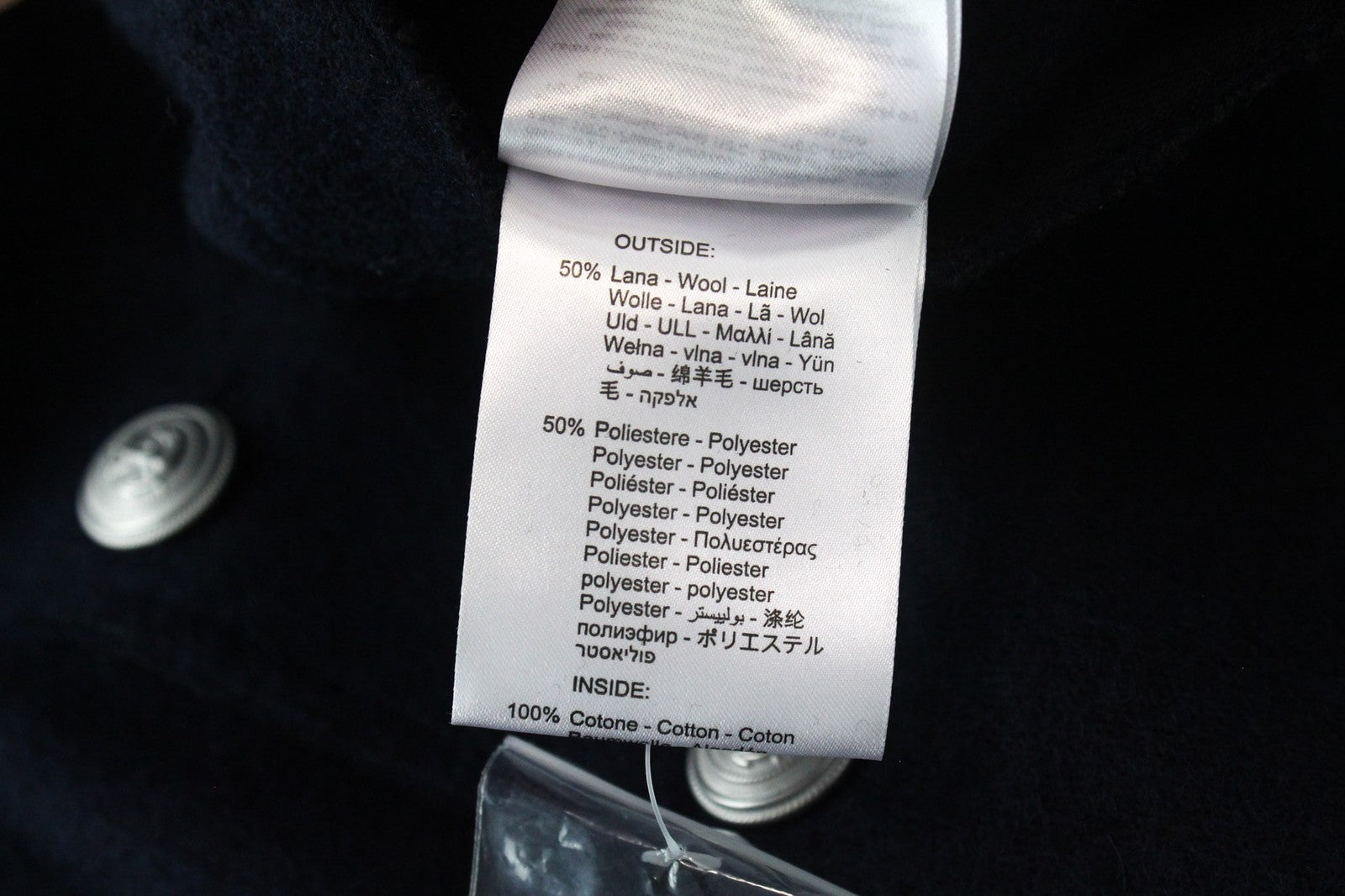 REPLAY vyriška striukė M tamsiai mėlyna vilnos mišinio dvieilis pamušalas viršutiniai drabužiai 