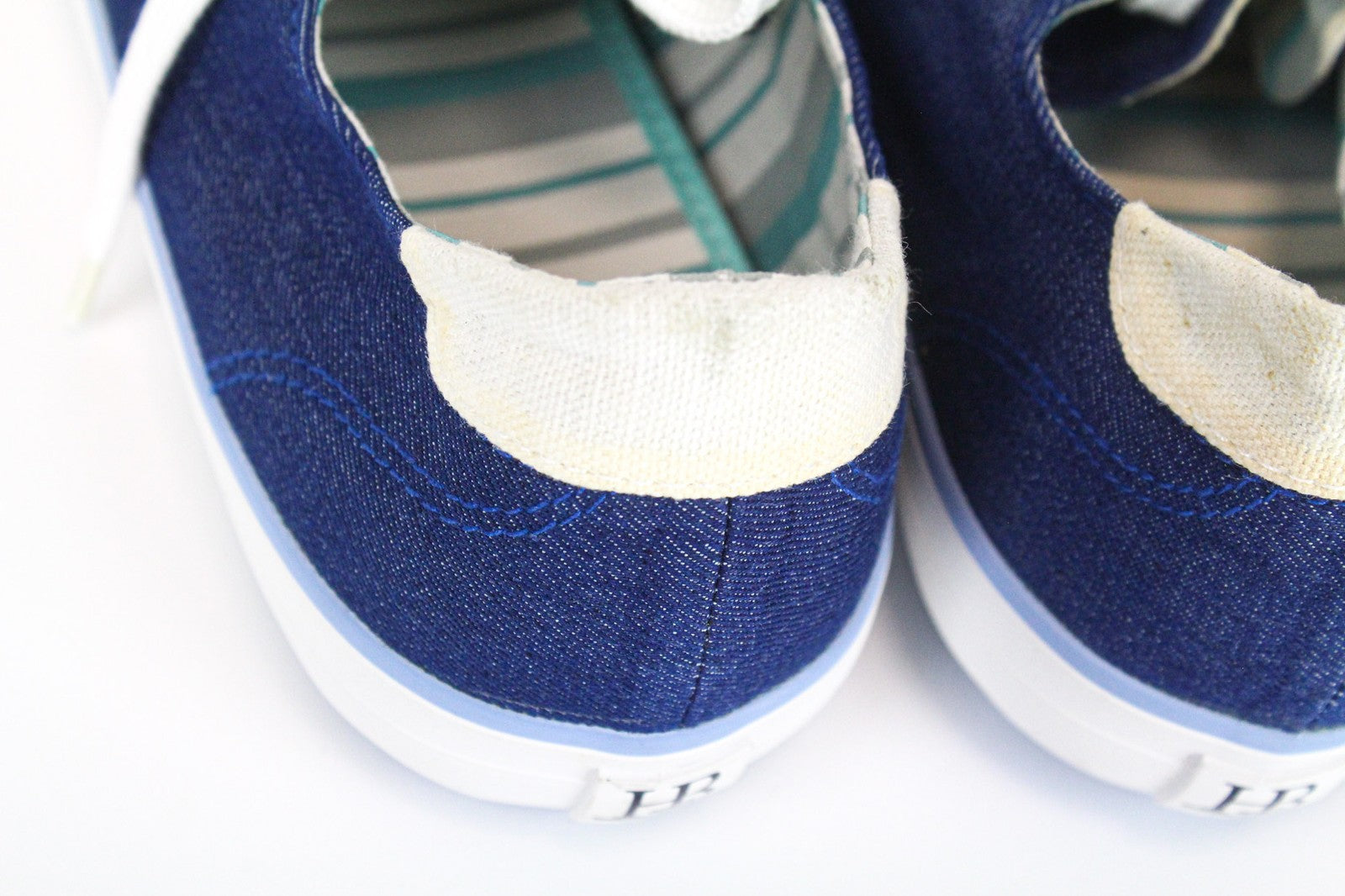 HARMONT &amp; BLAINE vyriški sportbačiai EU44 mėlyni, džinso imitacijos, žemapadžiai, siuvinėti bateliai 