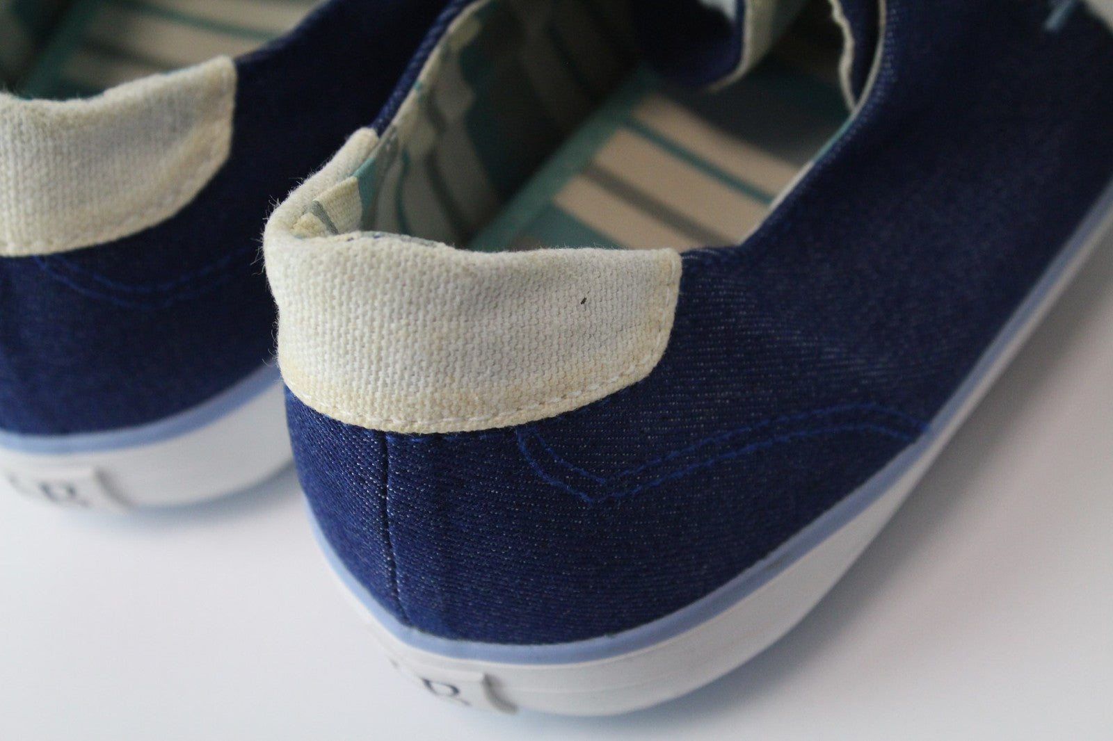 HARMONT &amp; BLAINE vyriški sportbačiai EU44 mėlyni, džinso imitacijos, žemapadžiai, siuvinėti bateliai 