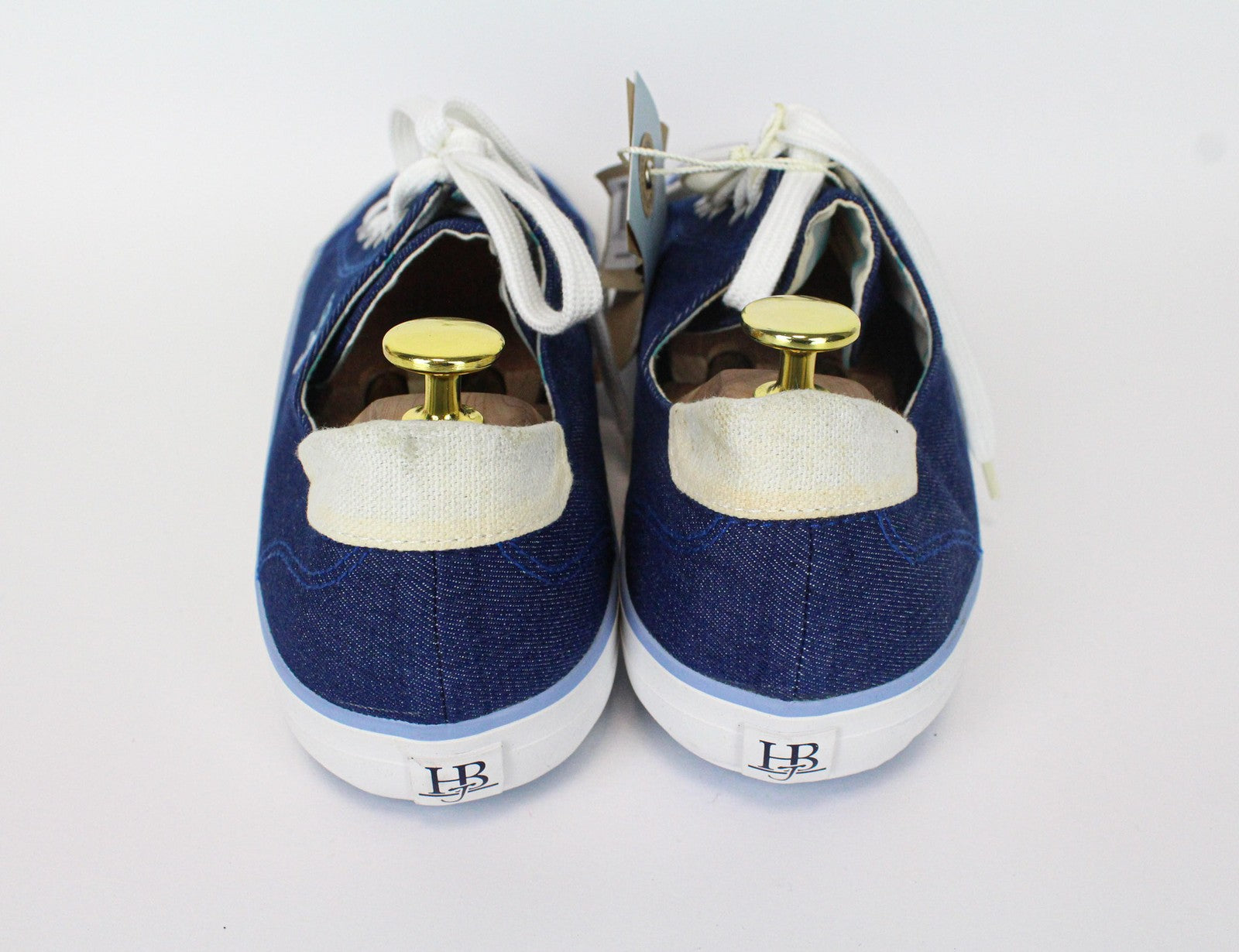 HARMONT &amp; BLAINE vyriški sportbačiai EU44 mėlyni, džinso imitacijos, žemapadžiai, siuvinėti bateliai 