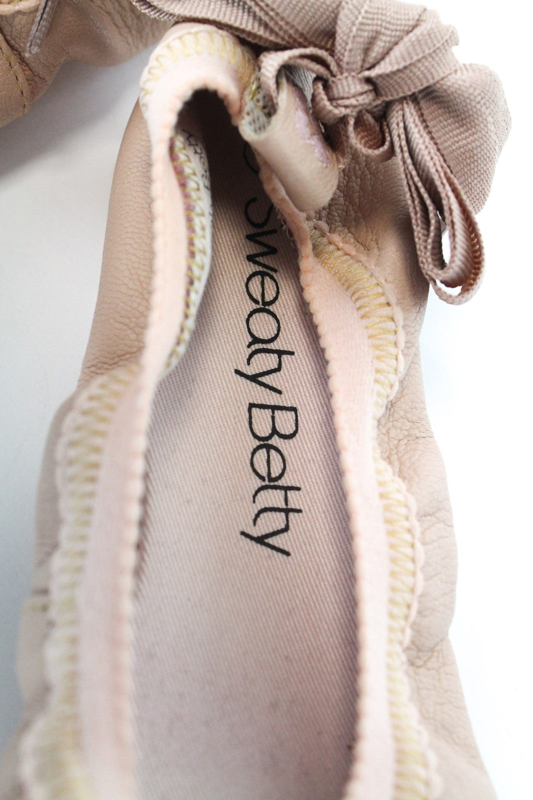 SWEATY BETTY Prima Ballet Flat Women's Shoes EU37 (4) Pink Leather Low Cut Shoe