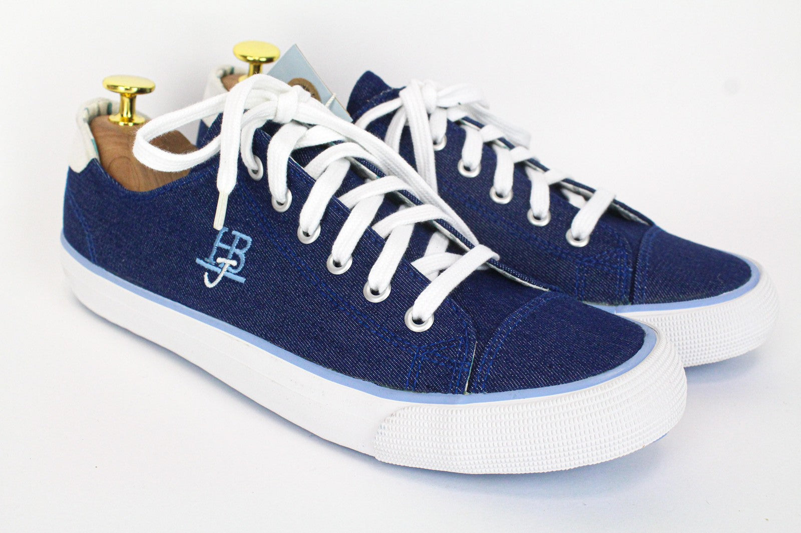 HARMONT &amp; BLAINE vyriški sportbačiai, EU42, mėlyni, džinso imitacijos, siuvinėtas žemas viršutinis logotipas 