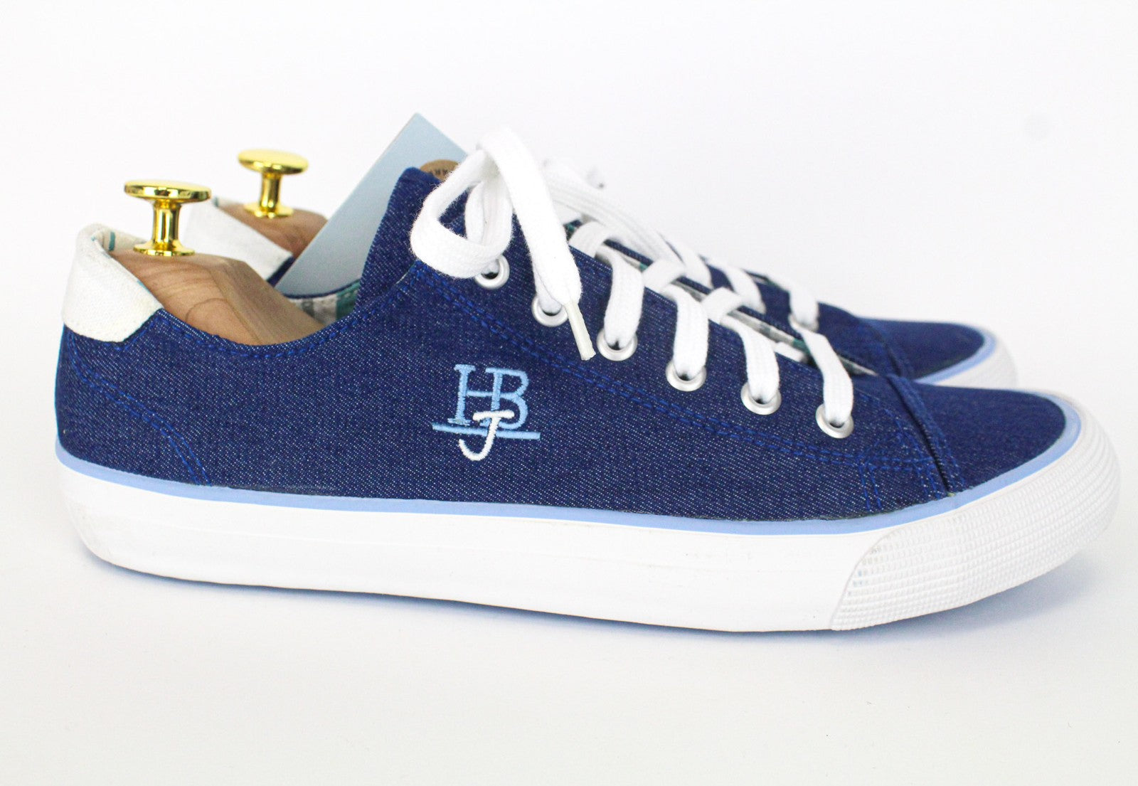 HARMONT &amp; BLAINE vyriški sportbačiai, EU42, mėlyni, džinso imitacijos, siuvinėtas žemas viršutinis logotipas 