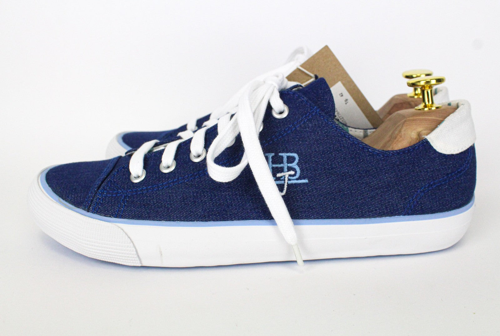 HARMONT &amp; BLAINE vyriški sportbačiai, EU42, mėlyni, džinso imitacijos, siuvinėtas žemas viršutinis logotipas 