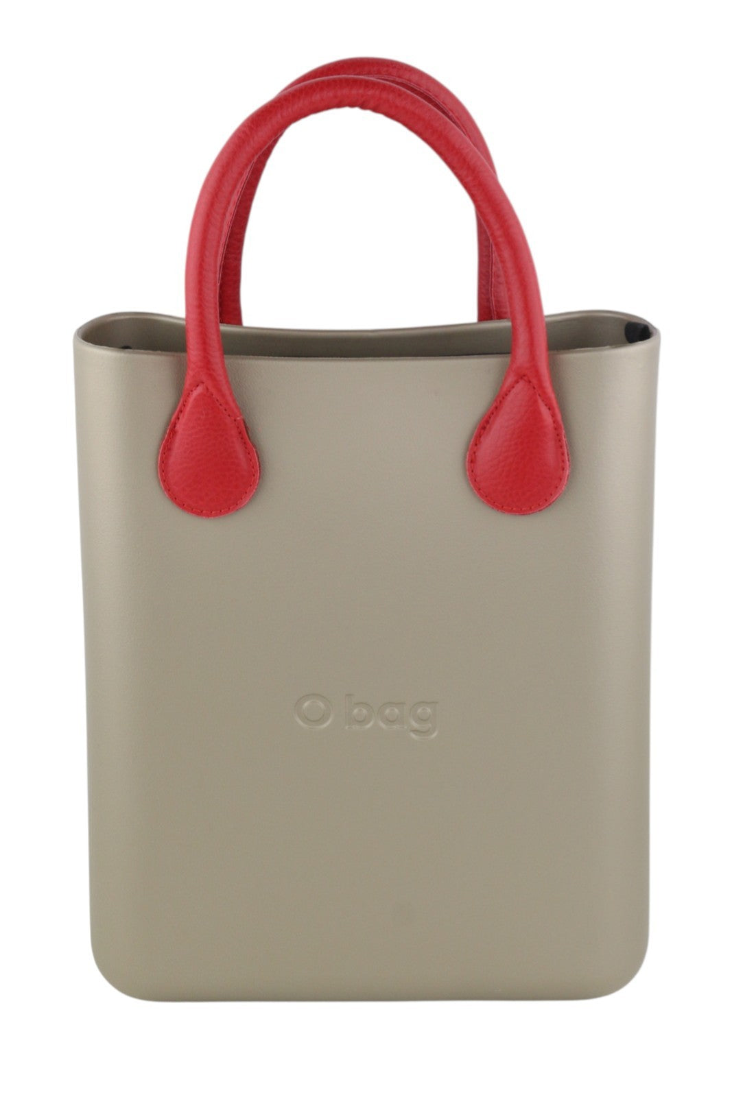 O BAG Chic moteriškas krepšys OS rudas auksinis dvigubos rankenos su logotipu ir kvadratiniu vidiniu krepšiu 