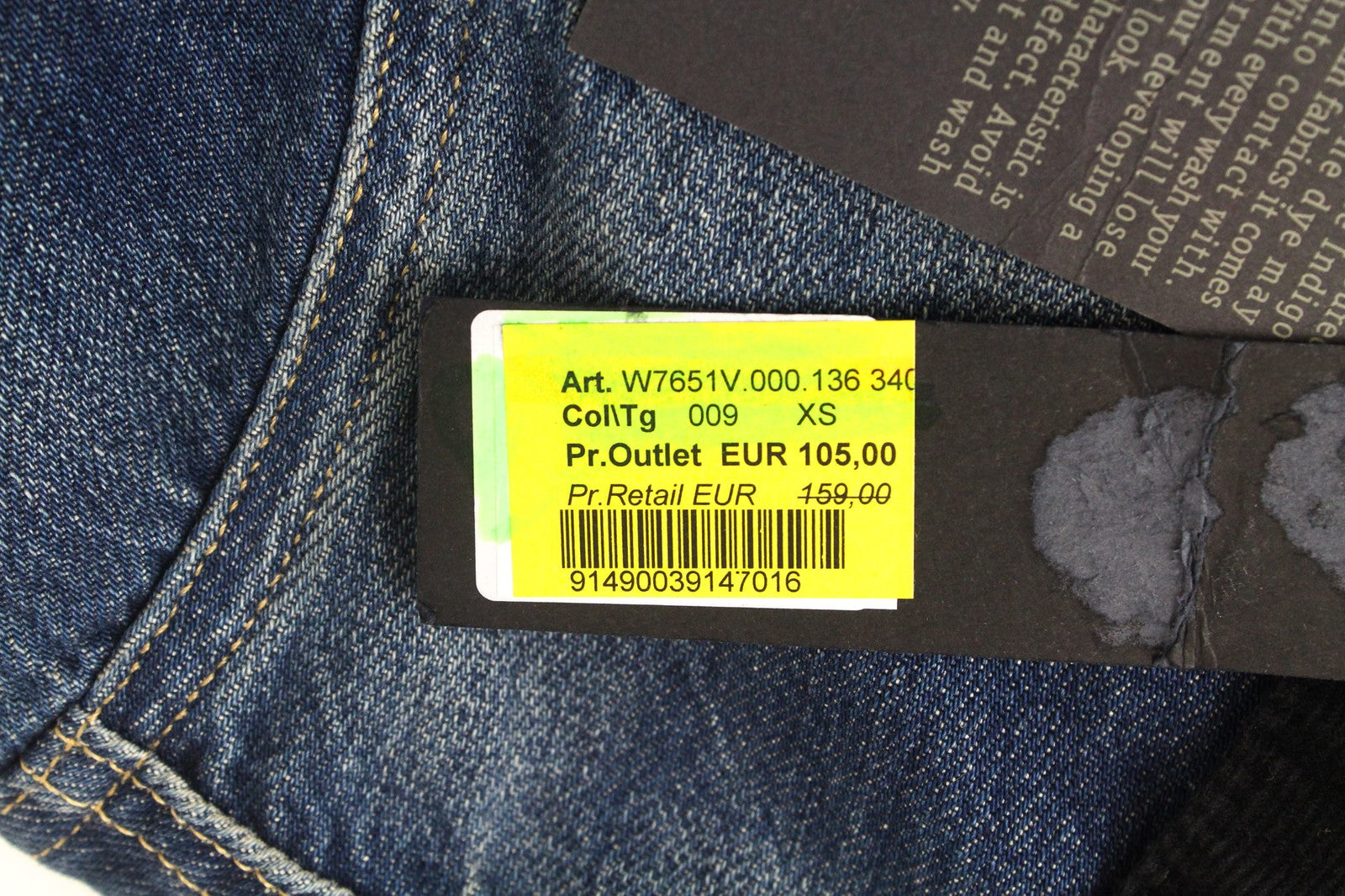 REPLAY moteriškas švarkas XS mėlynas medvilninis trumpintas ilgomis rankovėmis džinsinis paltas 