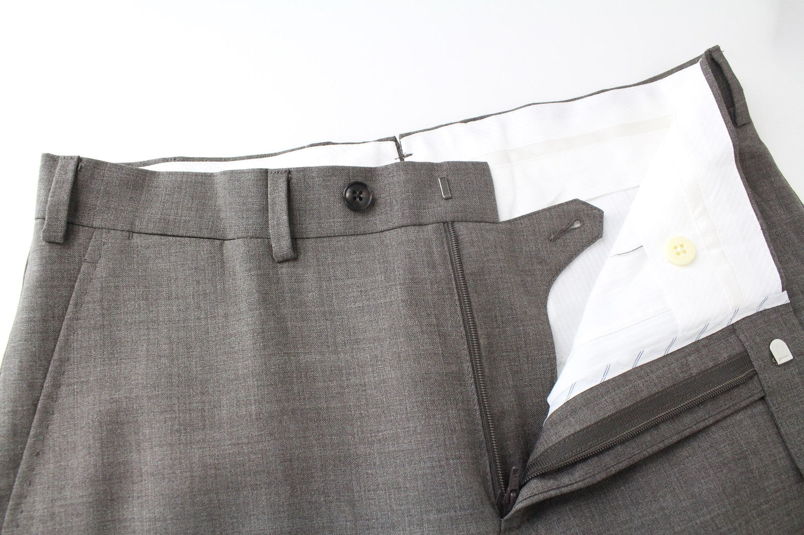 SUITSUPPLY Brescia Men's Trousers UK36R Brown Wool Classic Pleated Formal Pants