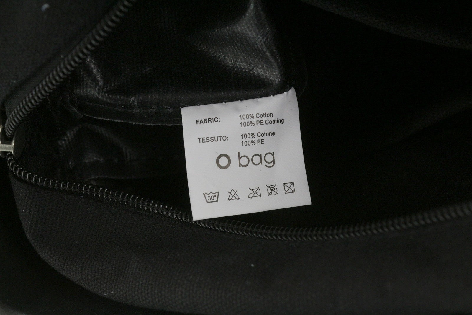 O BAG Chic Women Bag OS Black Purple Double Handles Inner Bag Tote Square Dark