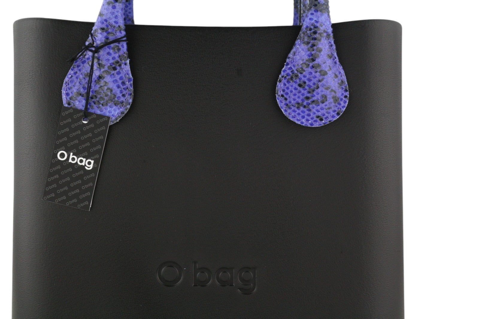 O BAG Chic Women Bag OS Black Purple Double Handles Inner Bag Tote Square Dark