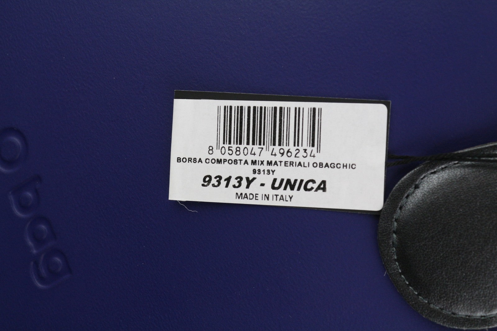 O BAG Chic moteriškas krepšys OS mėlynas dvigubomis rankenomis vidinis krepšys su kvadratiniu logotipu