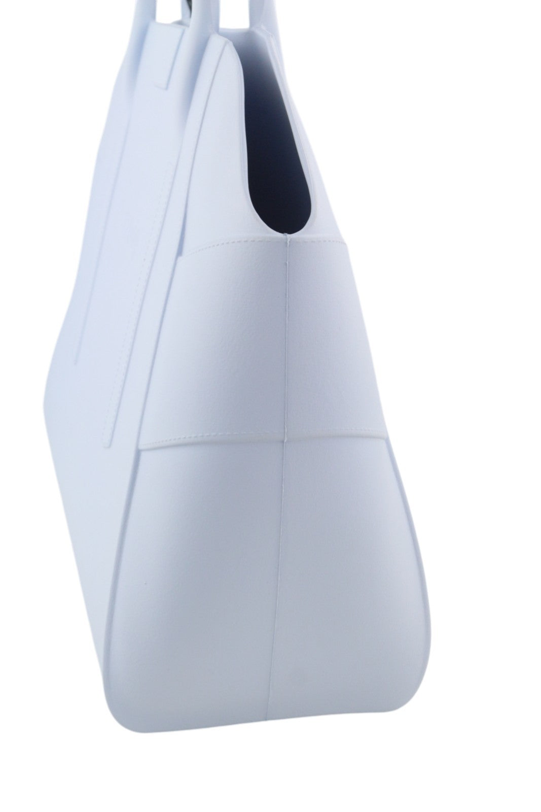 O BAG unikali moteriška rankinė OS šviesiai mėlyna tekstūruota silikoninė vandeniui atspari dviguba rankena 