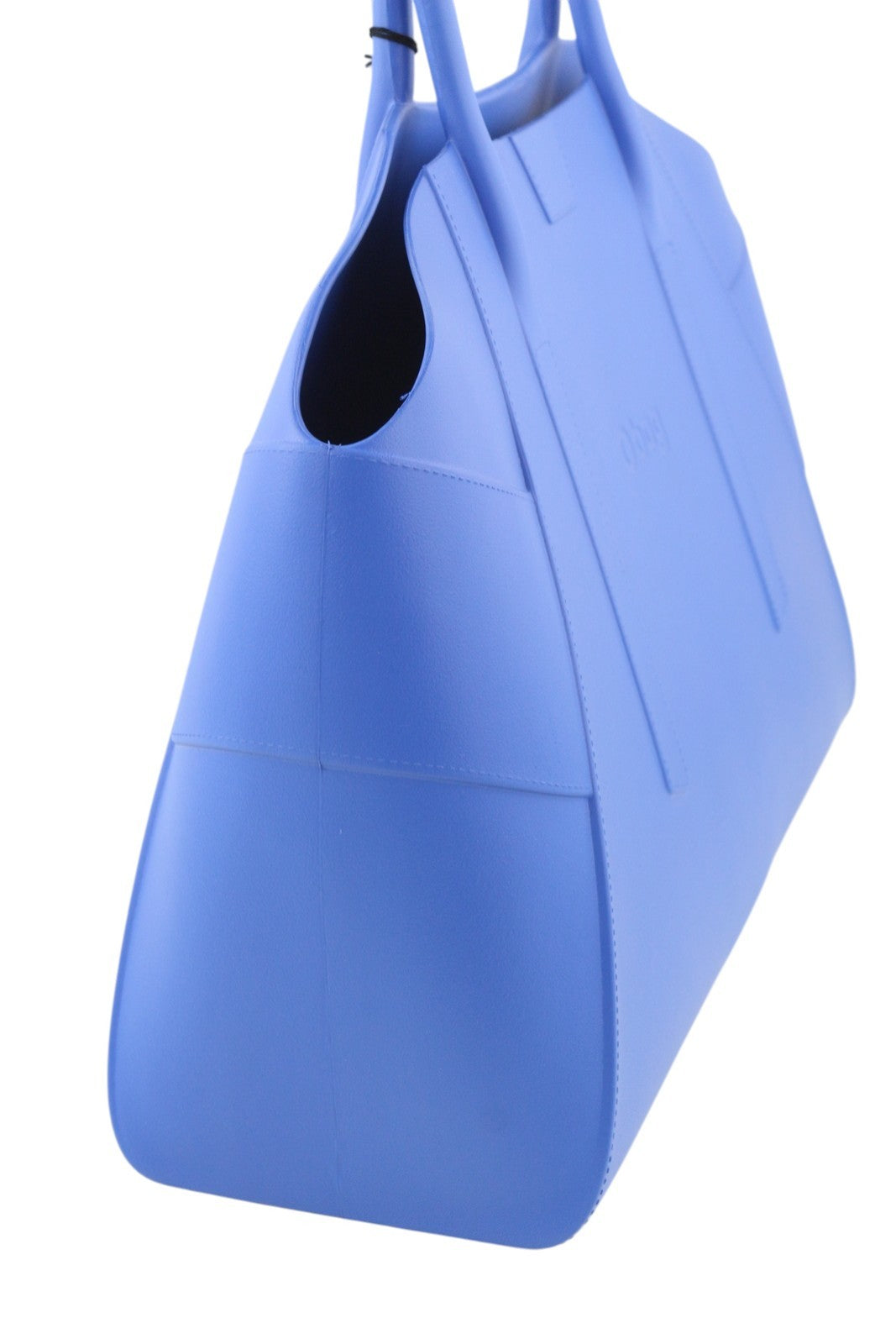 O BAG unikali moteriška rankinė OS Mid Blue tekstūruota silikoninė vandeniui atspari dviguba rankena 