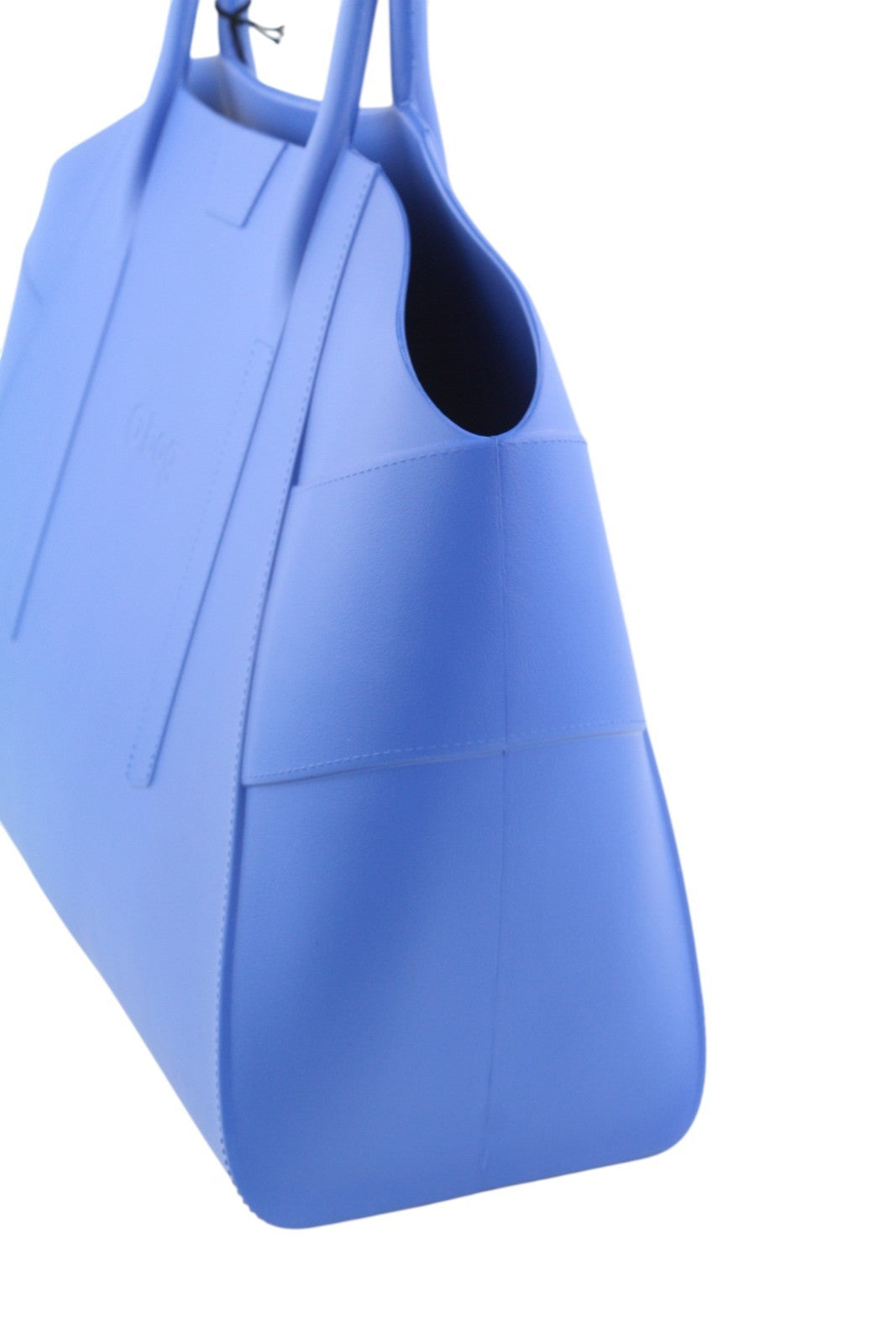 O BAG unikali moteriška rankinė OS Mid Blue tekstūruota silikoninė vandeniui atspari dviguba rankena 