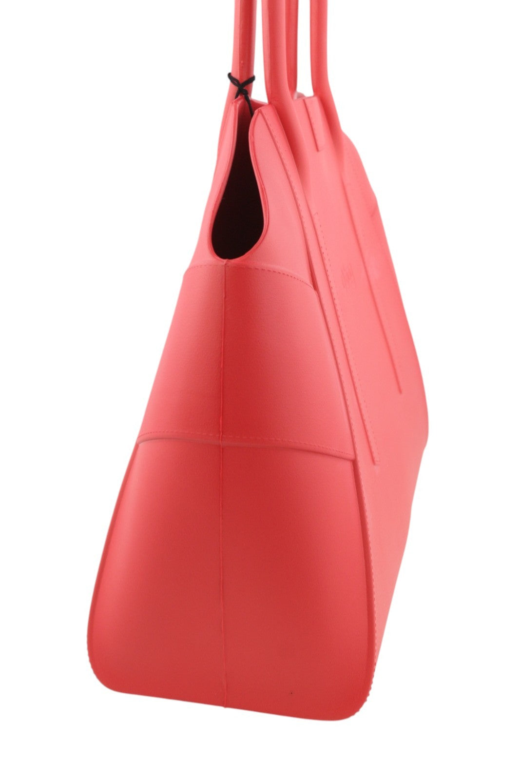 O BAG unikali moteriška rankinė OS raudona tekstūruota silikoninė vandeniui atspari dviguba rankena laisvalaikiui 