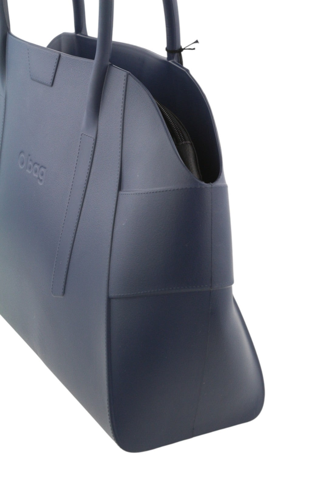 O BAG unikali moteriška rankinė OS mėlyna su vidiniu krepšiu, silikoninėmis, vandeniui atspariomis, dvigubomis rankenomis. 
