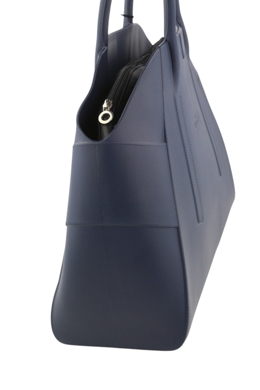 O BAG unikali moteriška rankinė OS mėlyna su vidiniu krepšiu, silikoninėmis, vandeniui atspariomis, dvigubomis rankenomis. 