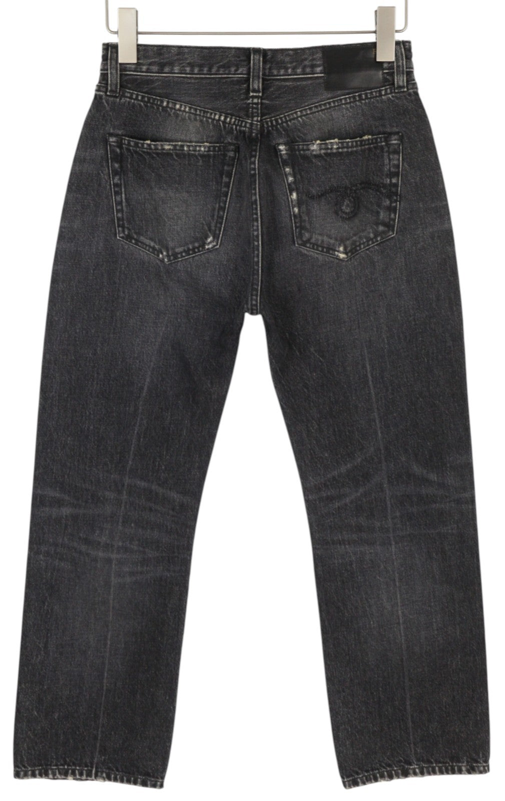 R13 Courtney Slim Women Jeans 27 Everit Black Faded High Waist Straight Fit