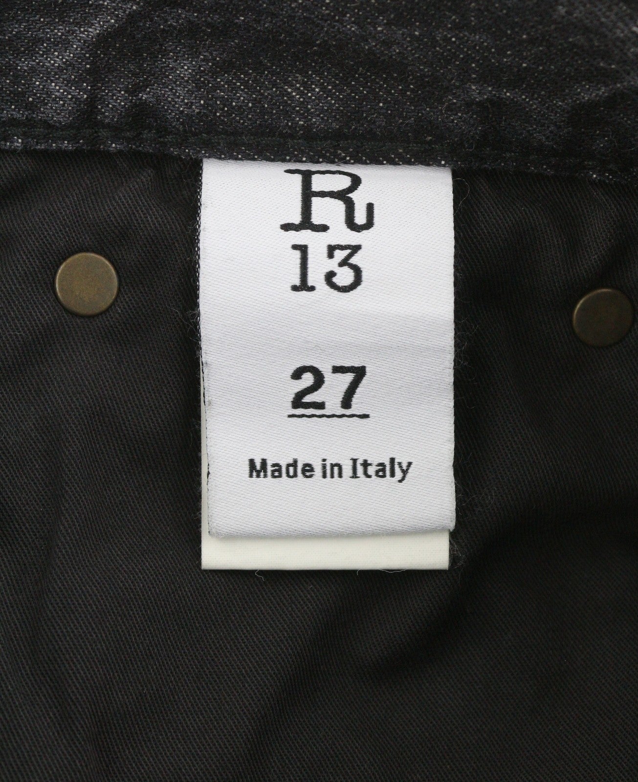 R13 Courtney Slim Women Jeans 27 Everit Black Faded High Waist Straight Fit