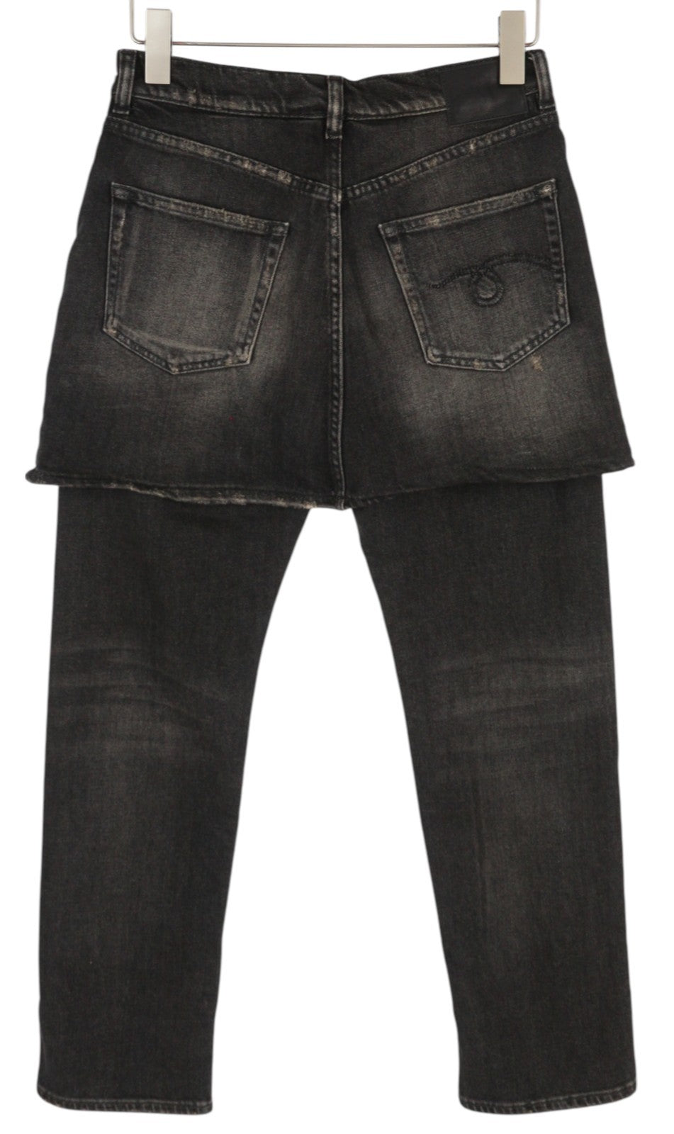 R13 Romeo Double Classic Women Jeans 26 Abbey Black Skirted Straight RRP€750